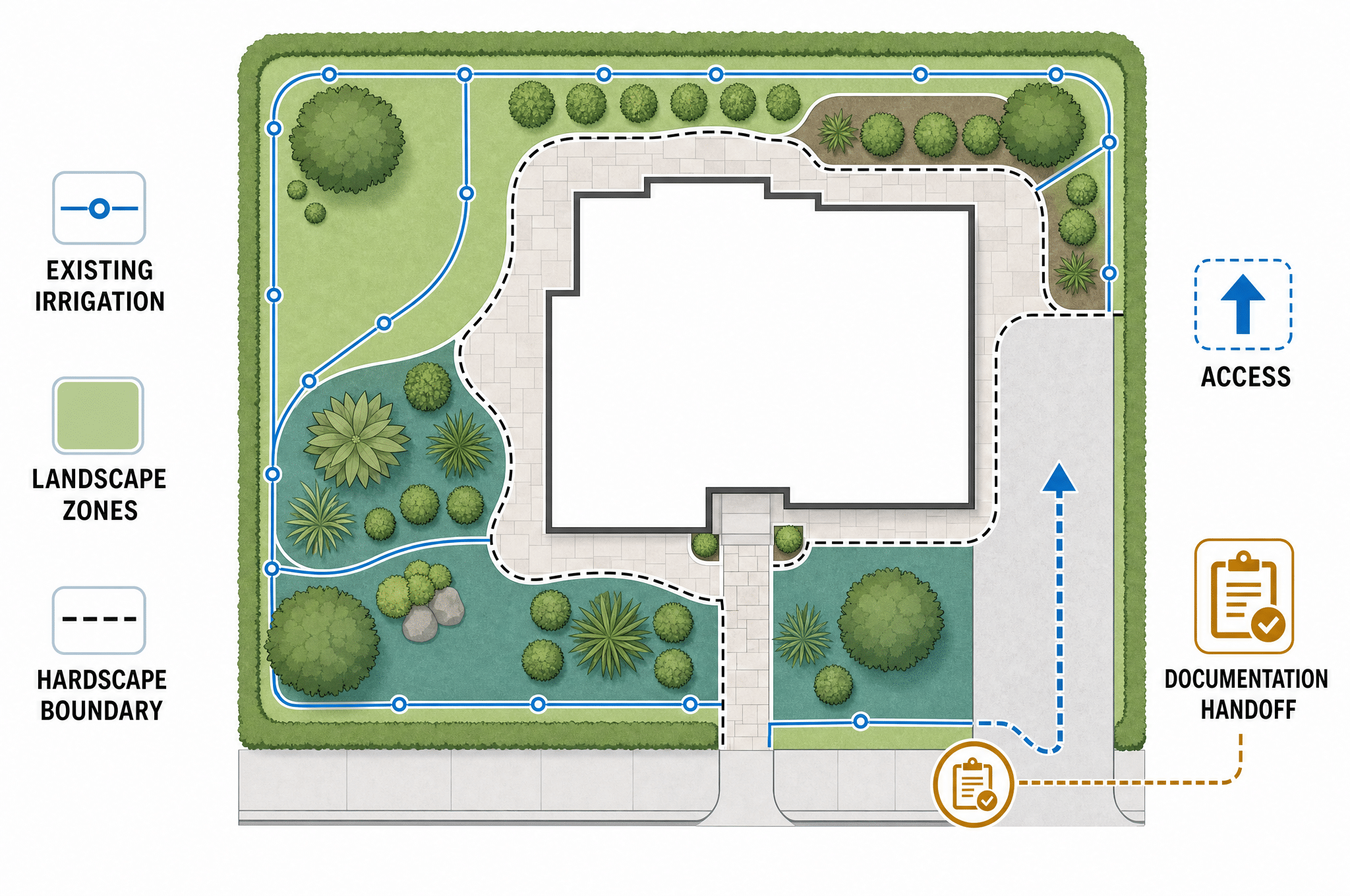 Irrigation readiness checklist before landscape installation